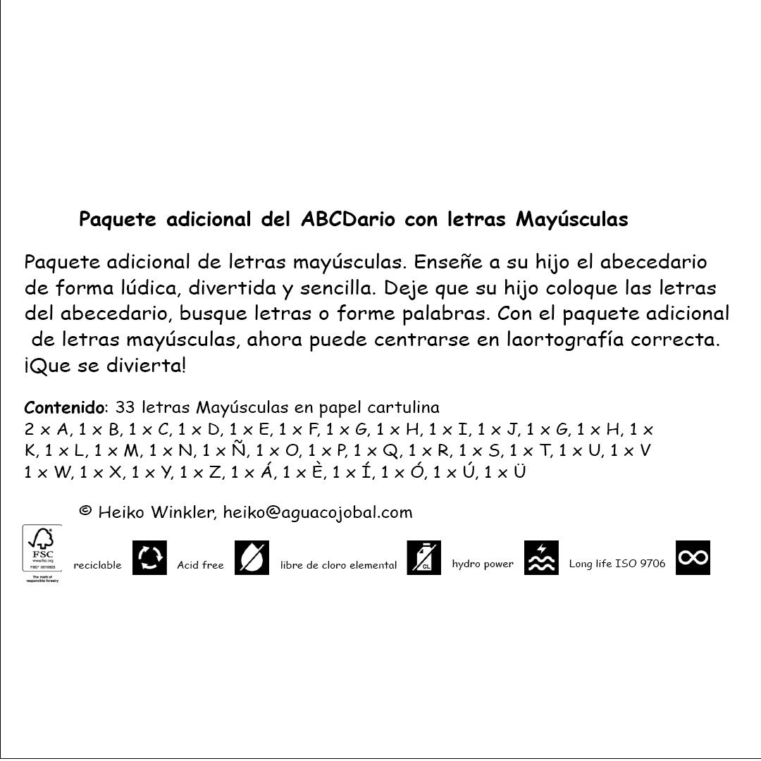 Letras mayúsculas del ABCDario
